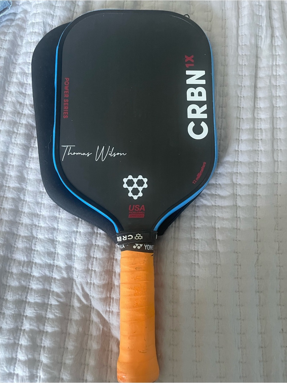 CRBN 1X Power Series Thomas Wilson Signature Pickleball Paddle 12mm + Cover
